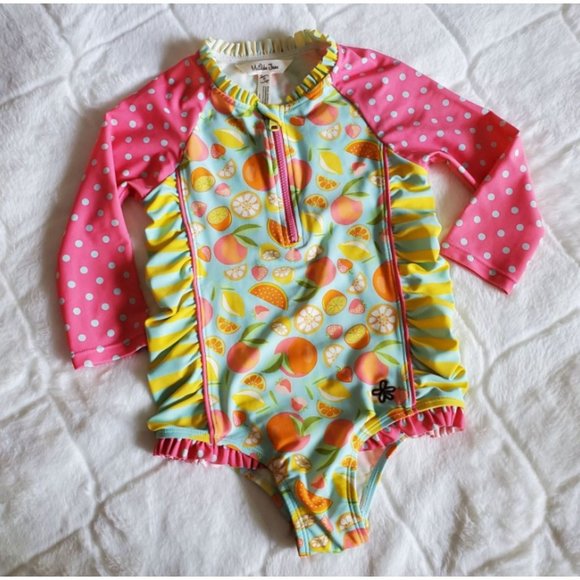 Matilda Jane Fruit Smoothie Long Sleeve Swimsuit Size 6 bathing lounge suit long